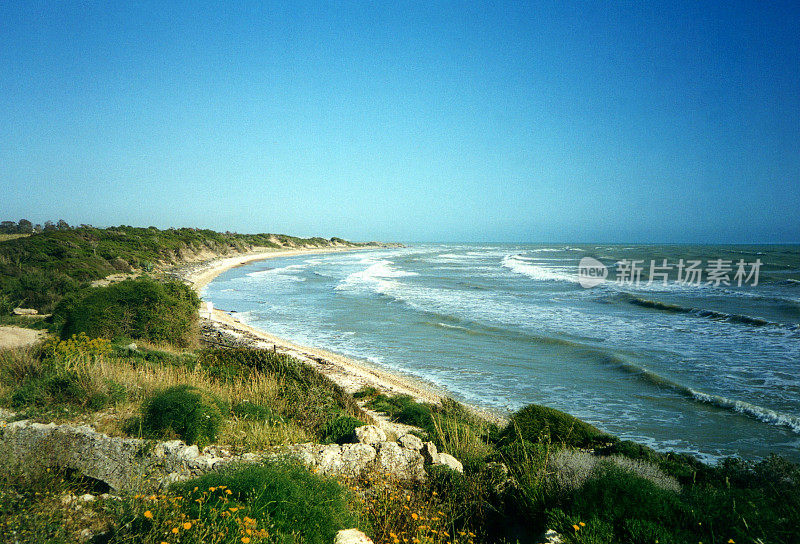 Marina di Ragusa海滩景观，西西里岛